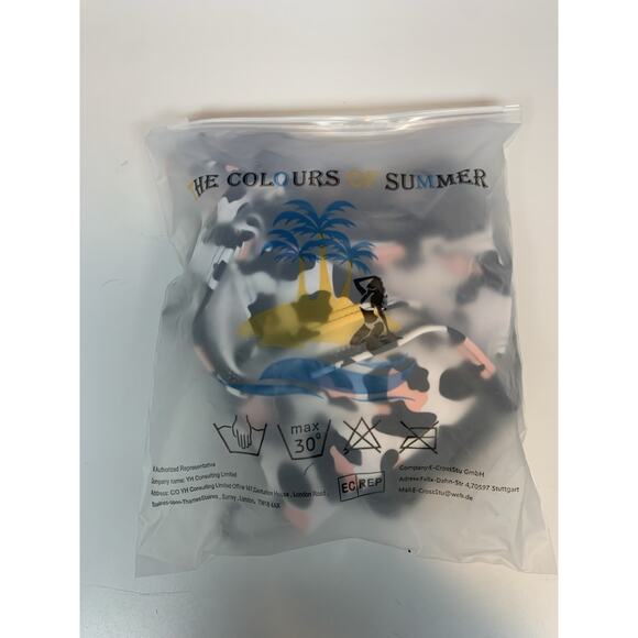 Womens Bikini Size Small Animal Print White Pink Black High Rise Tie Sides New - Picture 8 of 8